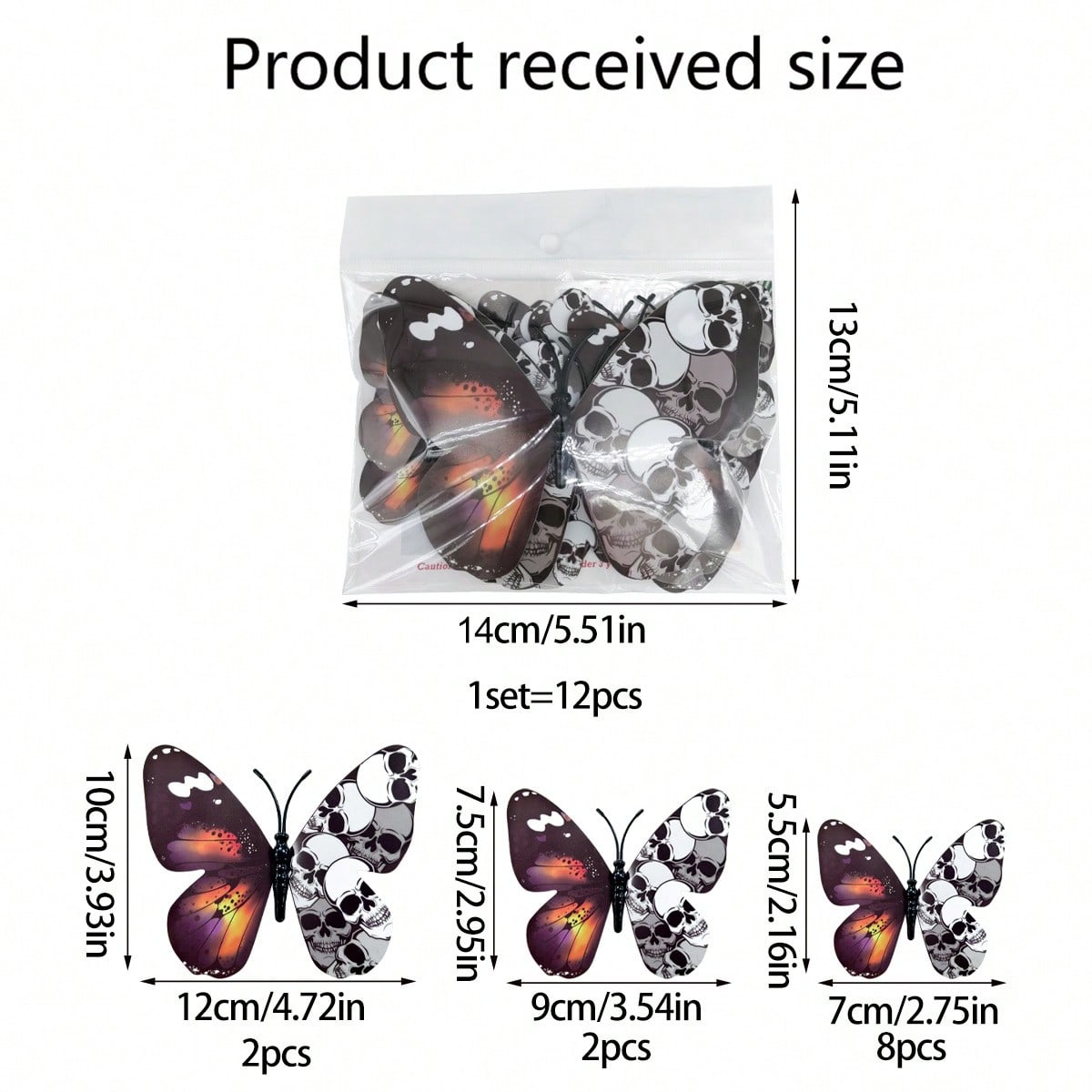 skull butterfly wall stickers - photo 6
