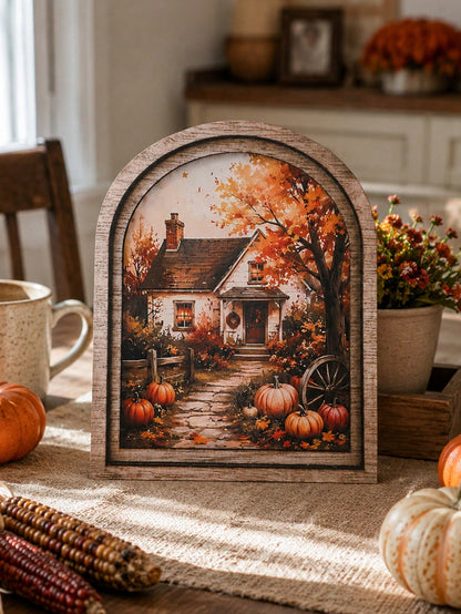 fall farmhouse arch tabletop sign - photo 7