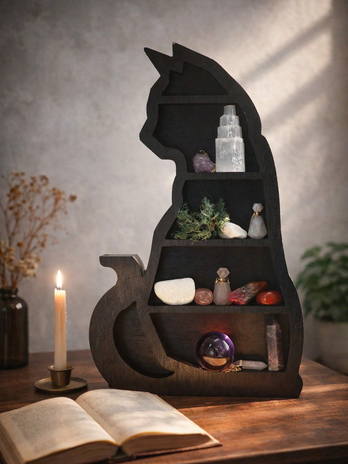 black cat tiered display shelf - photo 6