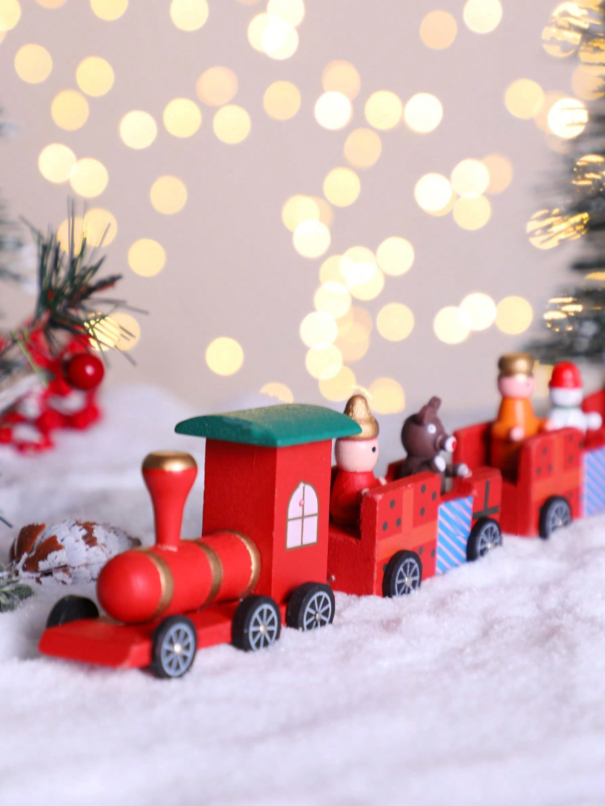 long Christmas train tabletop decor - photo 6