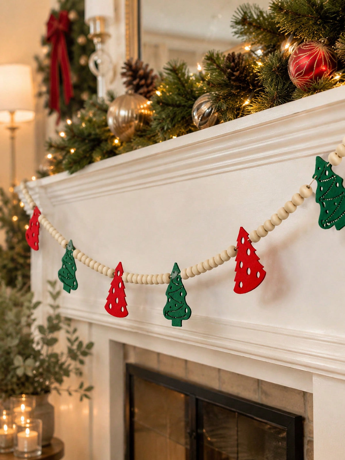 felt Christmas tree bead garland - photo 6