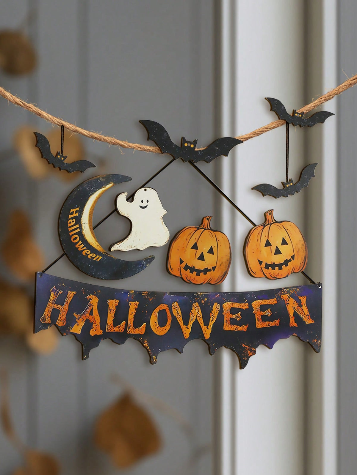 Happy Halloween banner pumpkin bat set - photo 6