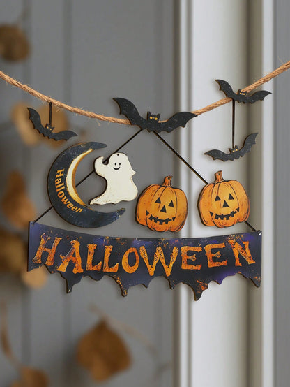 Happy Halloween banner pumpkin bat set - photo 6