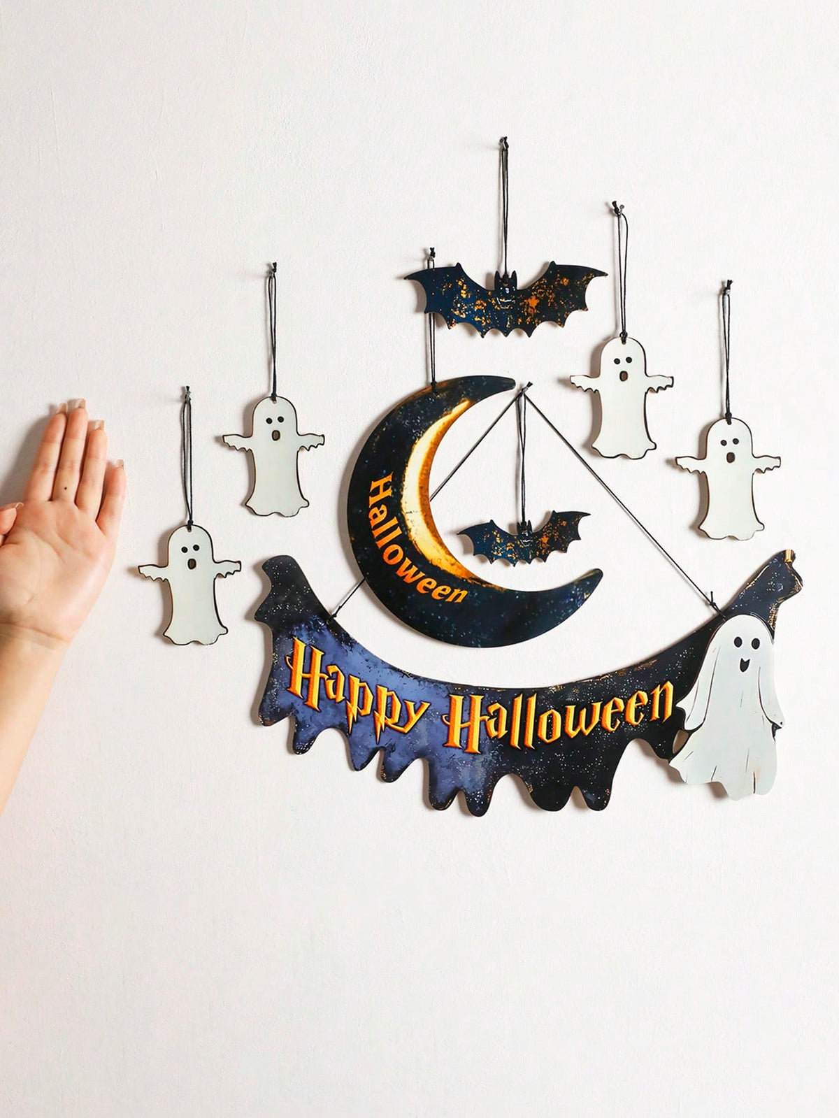 Happy Halloween moon banner ghost set - photo 7
