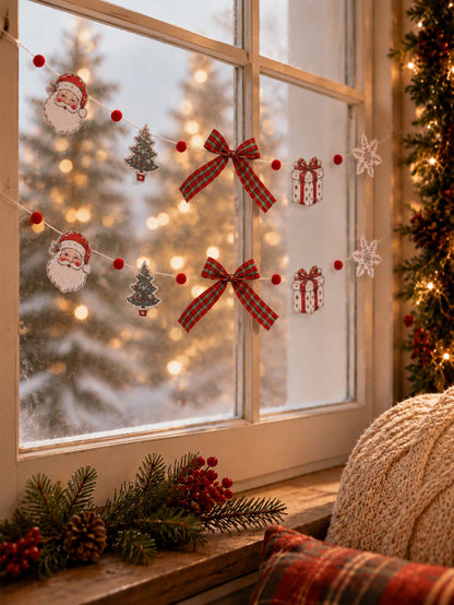 Santa Christmas tree garland bows - photo 7