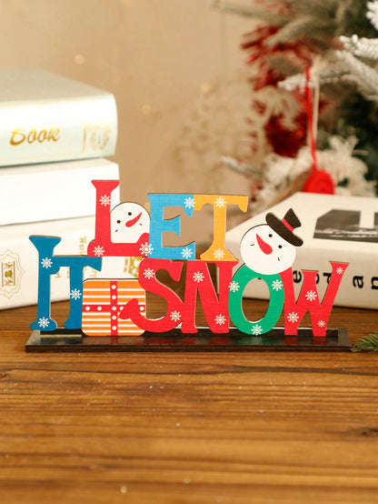 let it snow snowman tabletop sign - photo 6