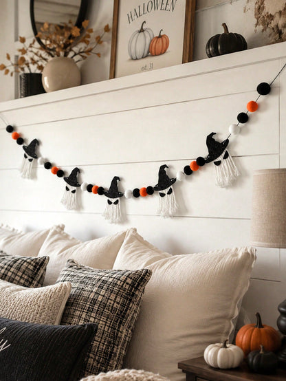 witch ghost Halloween banner - photo 6