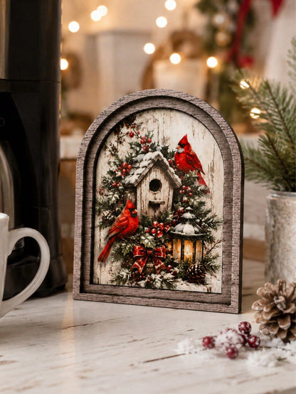 cardinal birdhouse winter arch sign - photo 7