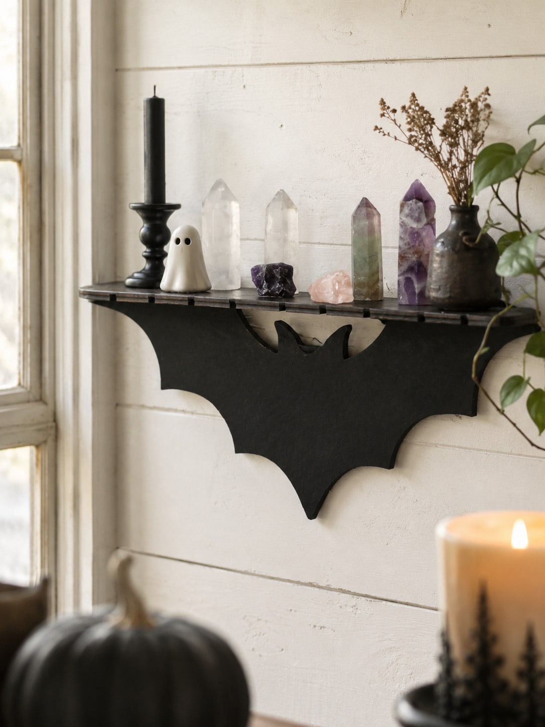 bat wing gothic wall shelf - photo 7