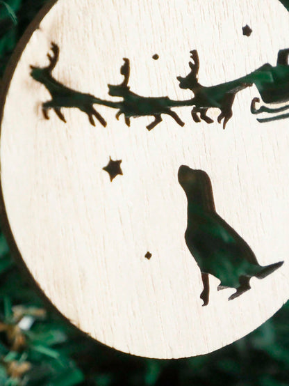 dog Santa sleigh ornament - photo 7