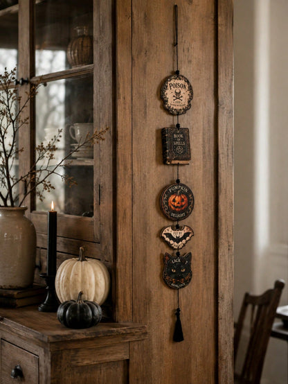 witchy pumpkin spell book hanging decor - photo 6