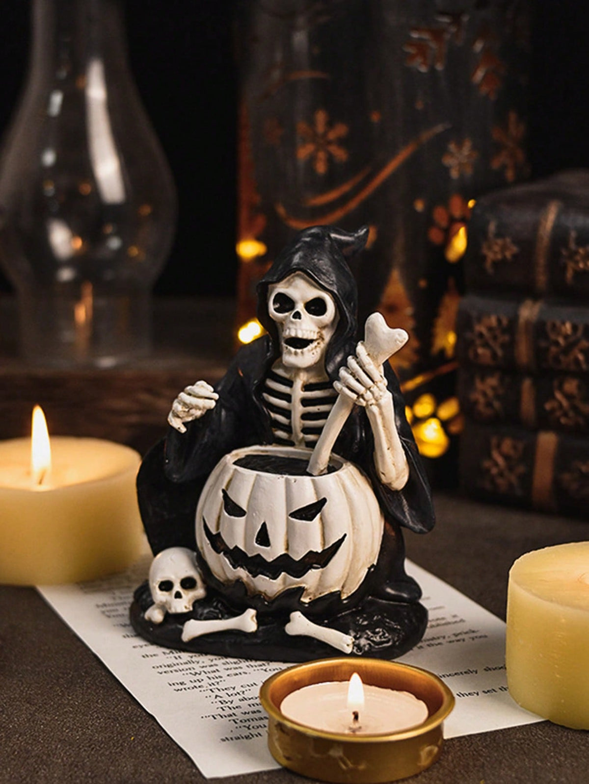 gothic skull skeleton figurines - photo 6