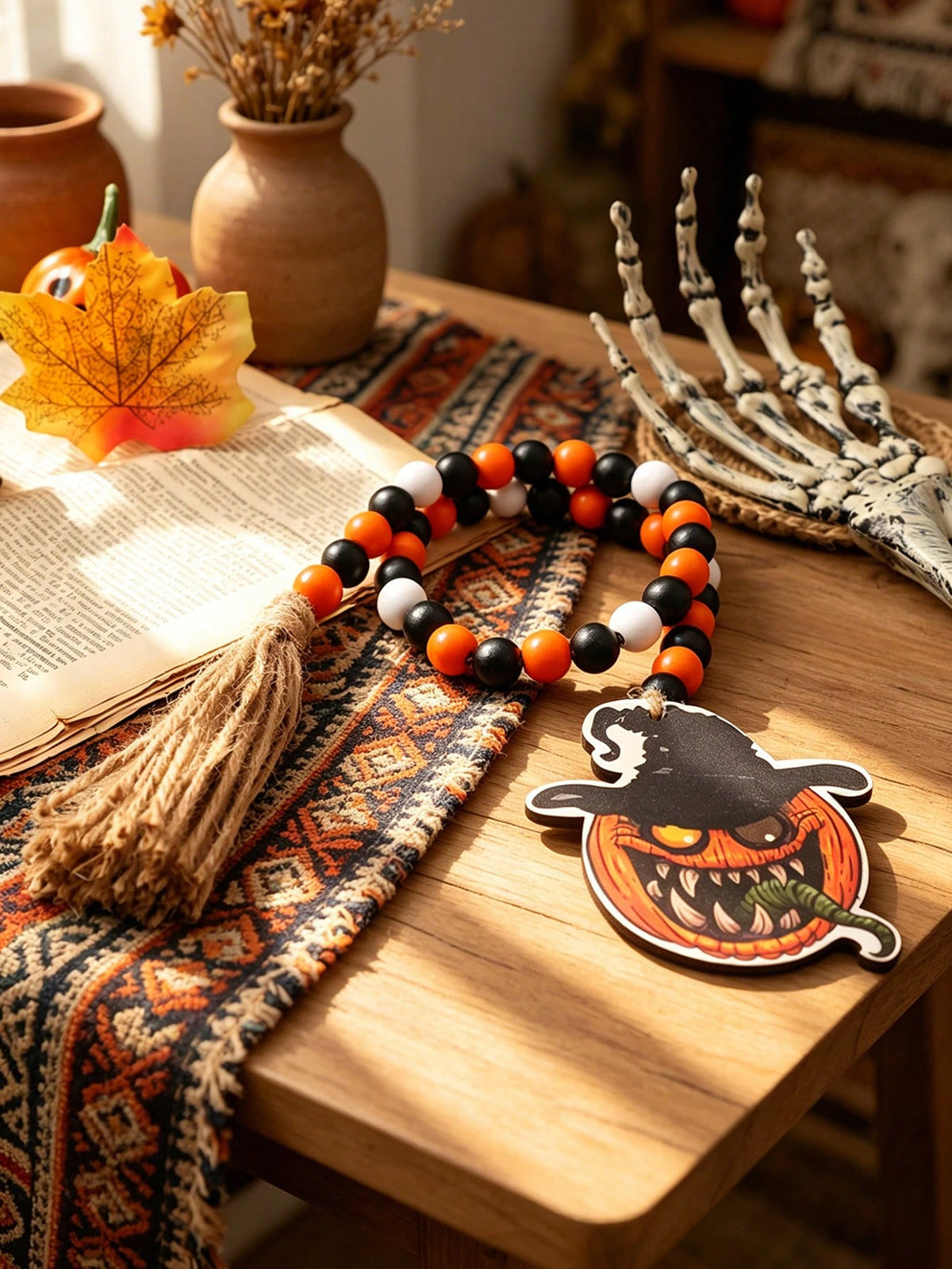 witch hat pumpkin beaded garland - photo 7
