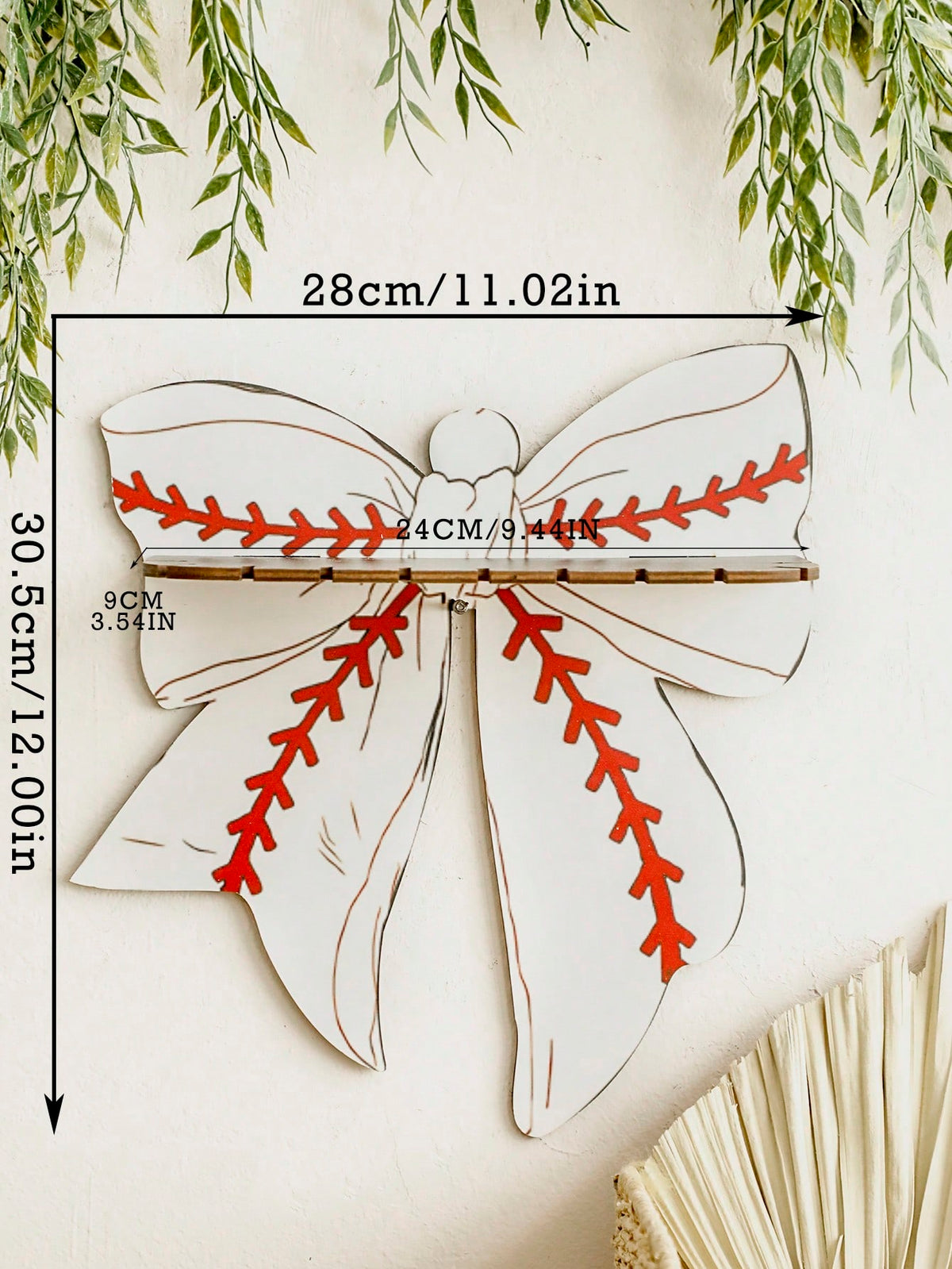baseball bow wall shelf - photo 7