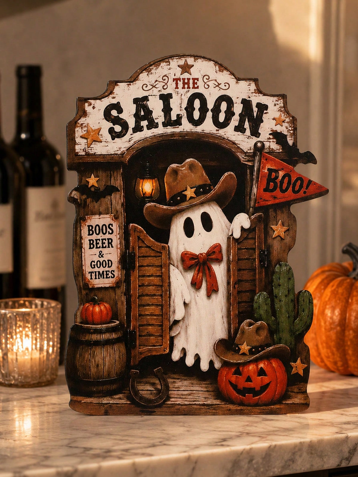ghost saloon Halloween tabletop sign - photo 8