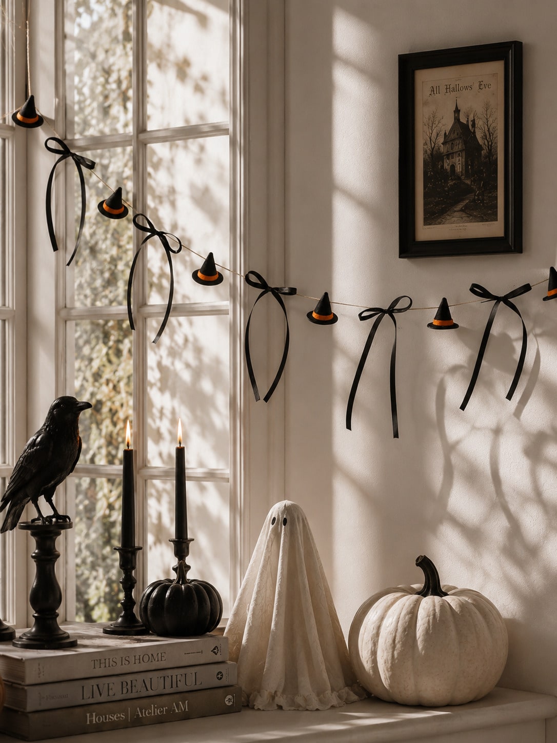witch hat garland black bows - photo 7