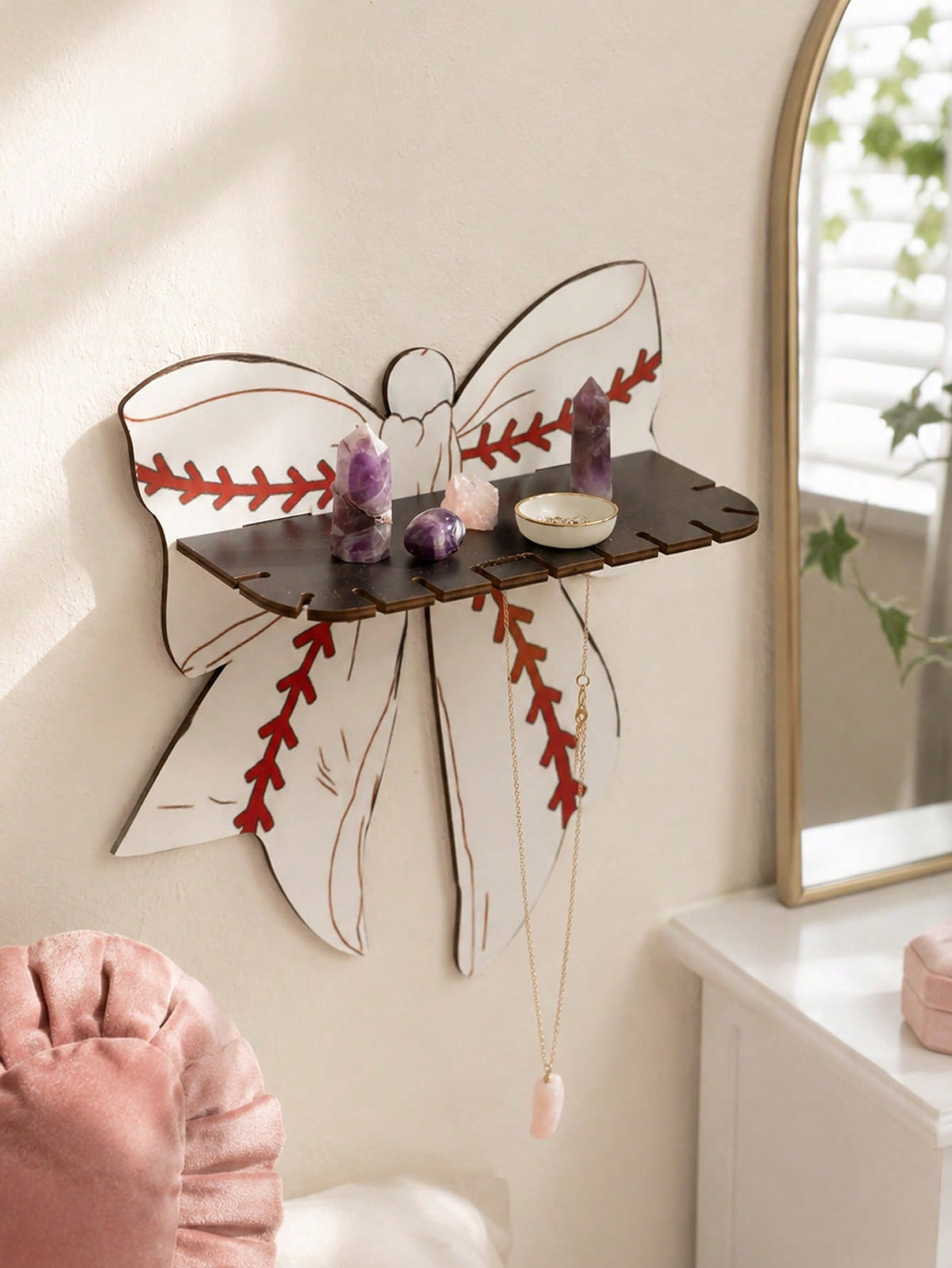 baseball bow wall shelf - photo 8