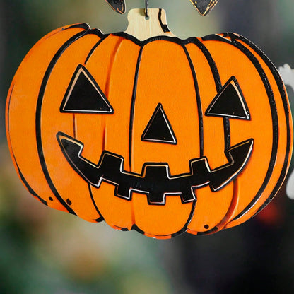 pumpkin ghost Halloween hanging sign - photo 7