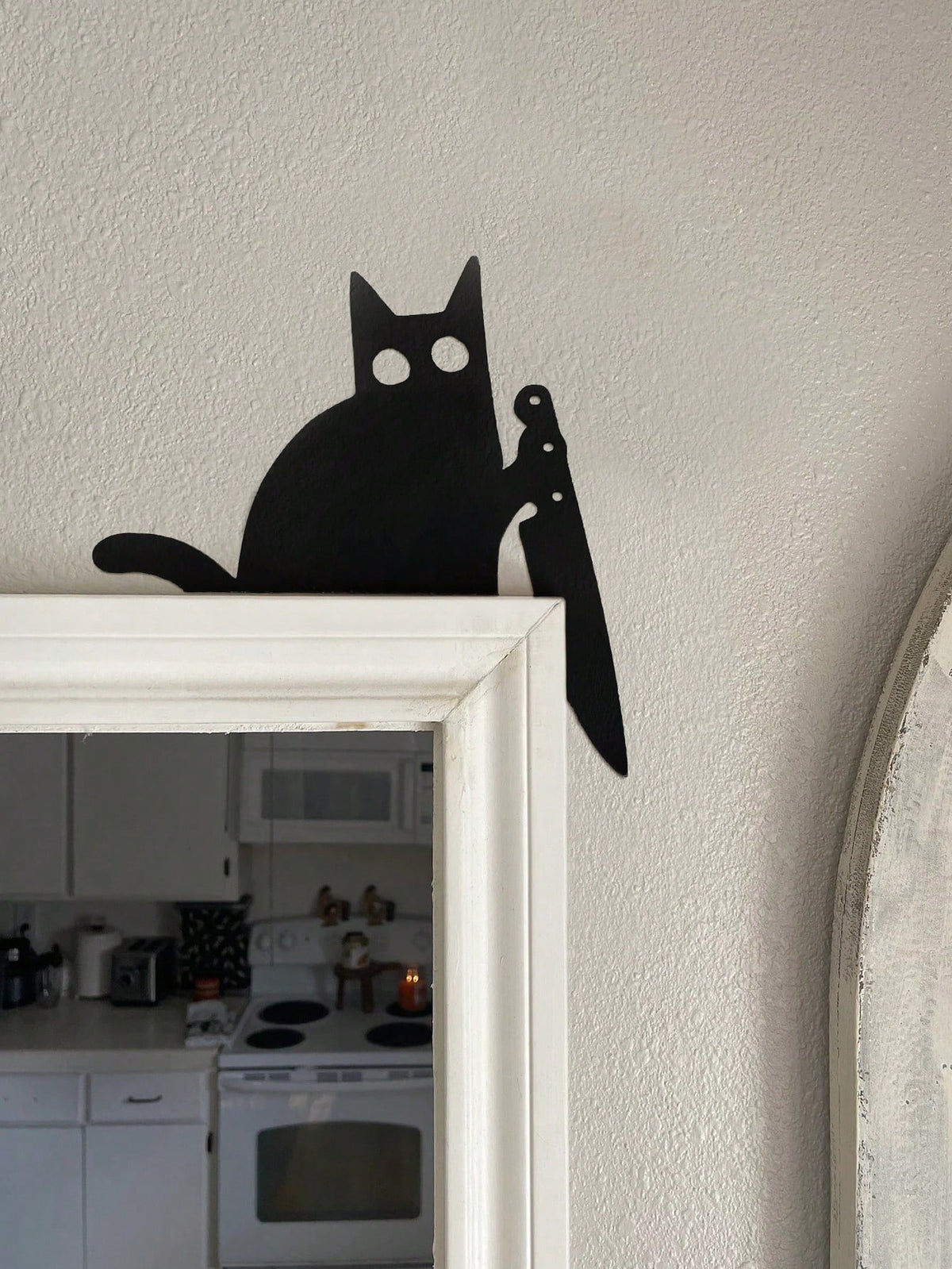 black cat knife door corner decor - photo 6