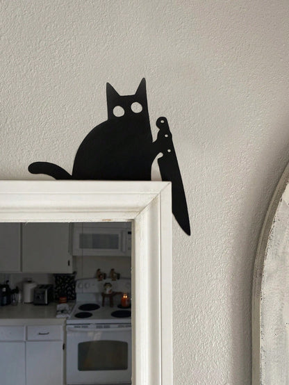 black cat knife door corner decor - photo 6