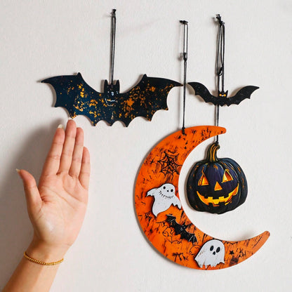 bat moon pumpkin hanging decor - photo 7