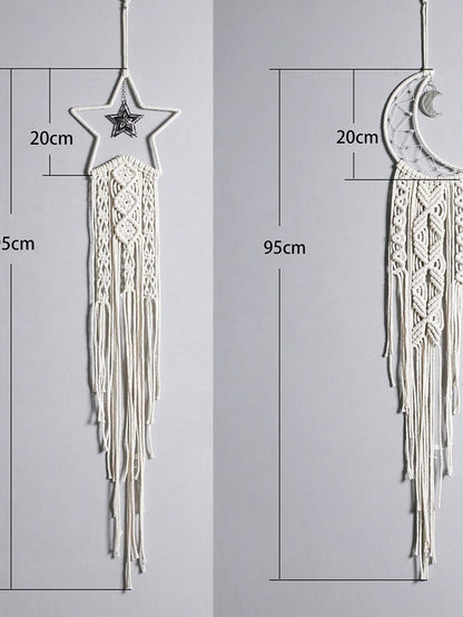 moon star macrame wall hanging - photo 7