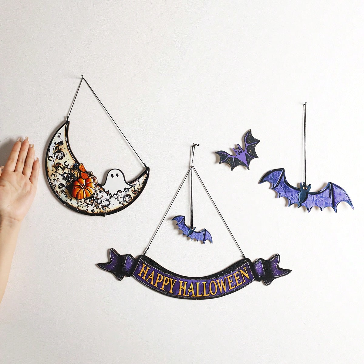 purple bat moon Halloween hanging - photo 8
