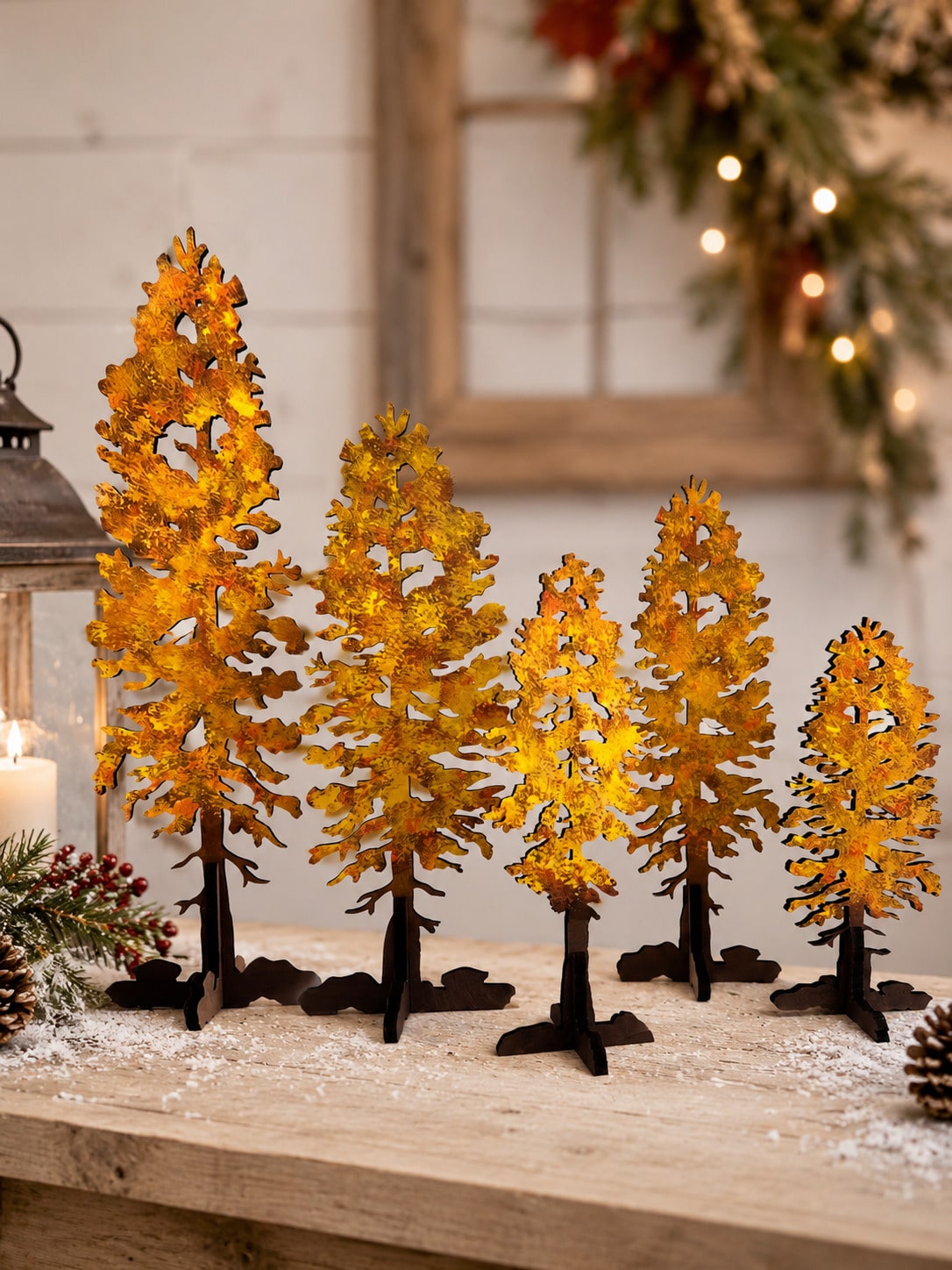tree tabletop silhouettes - Orange photo 6