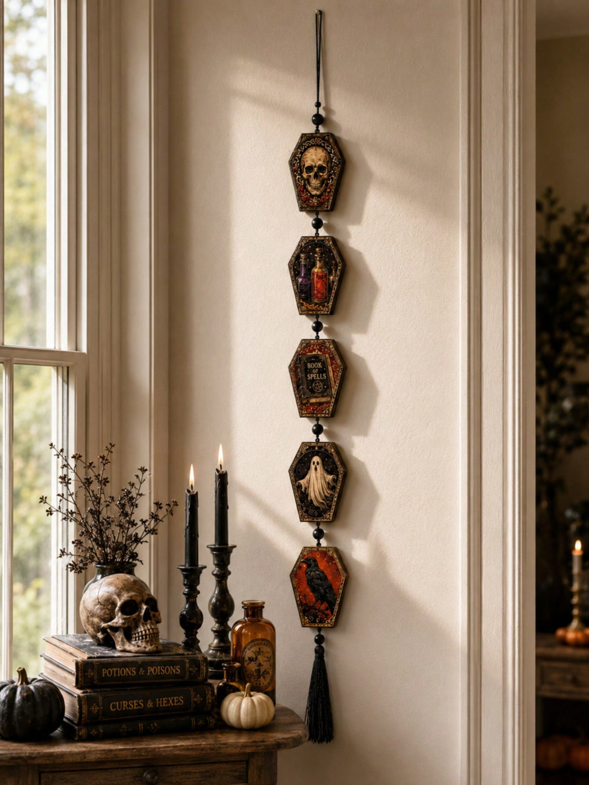 gothic skull coffin hanging decor - photo 7