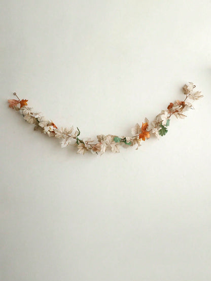 fall maple garland white pumpkins - photo 8