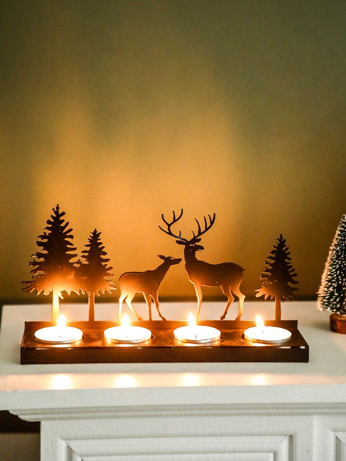 deer silhouette tea light holder - photo 7