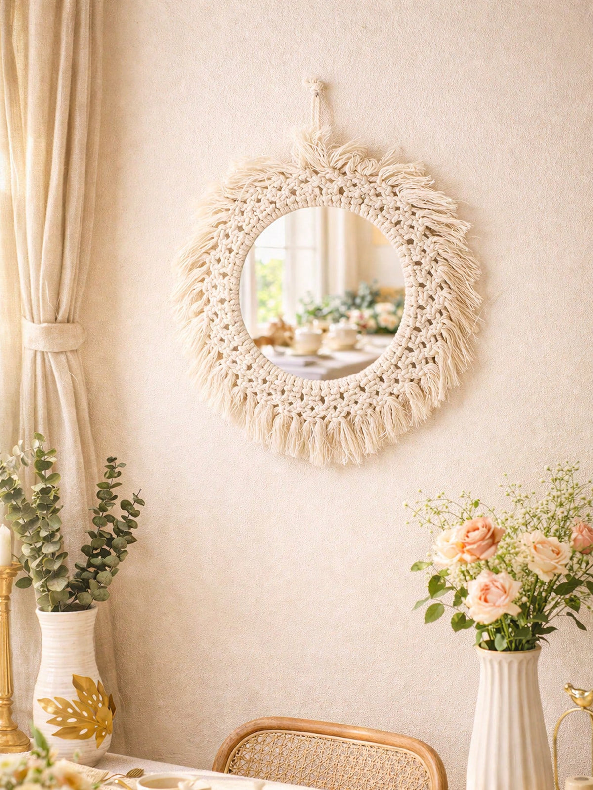 boho macrame round wall decor - photo 7