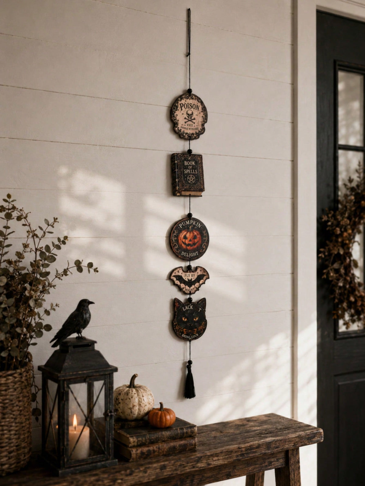 witchy pumpkin spell book hanging decor - photo 7