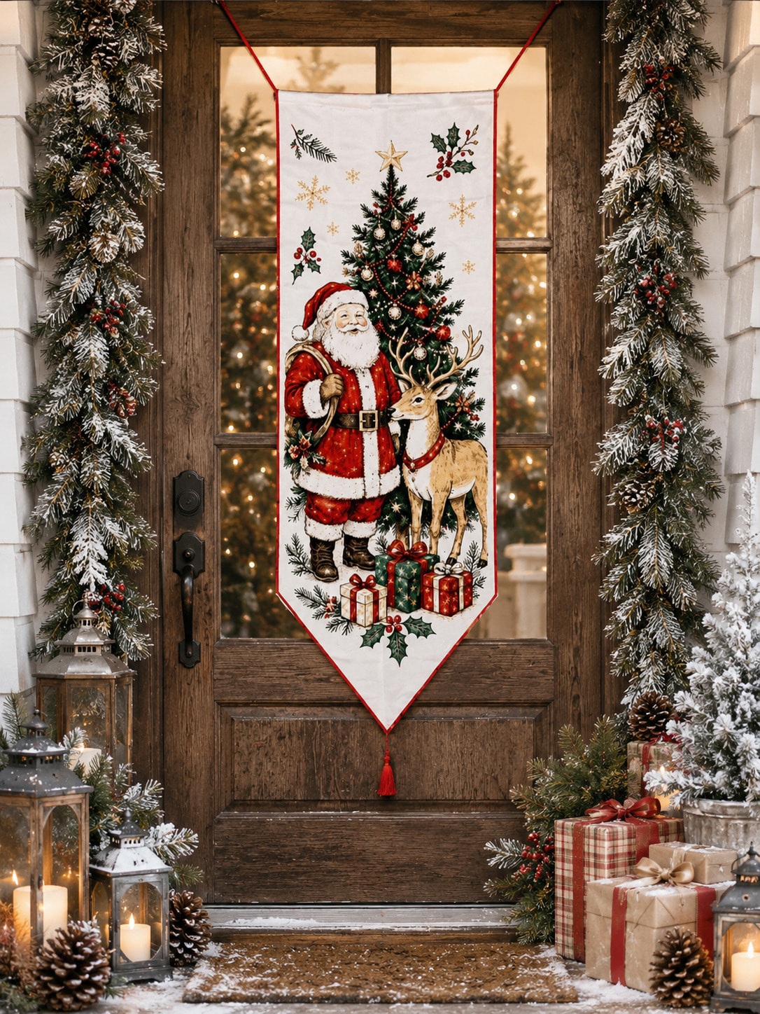 vintage Santa Christmas door banner - photo 8