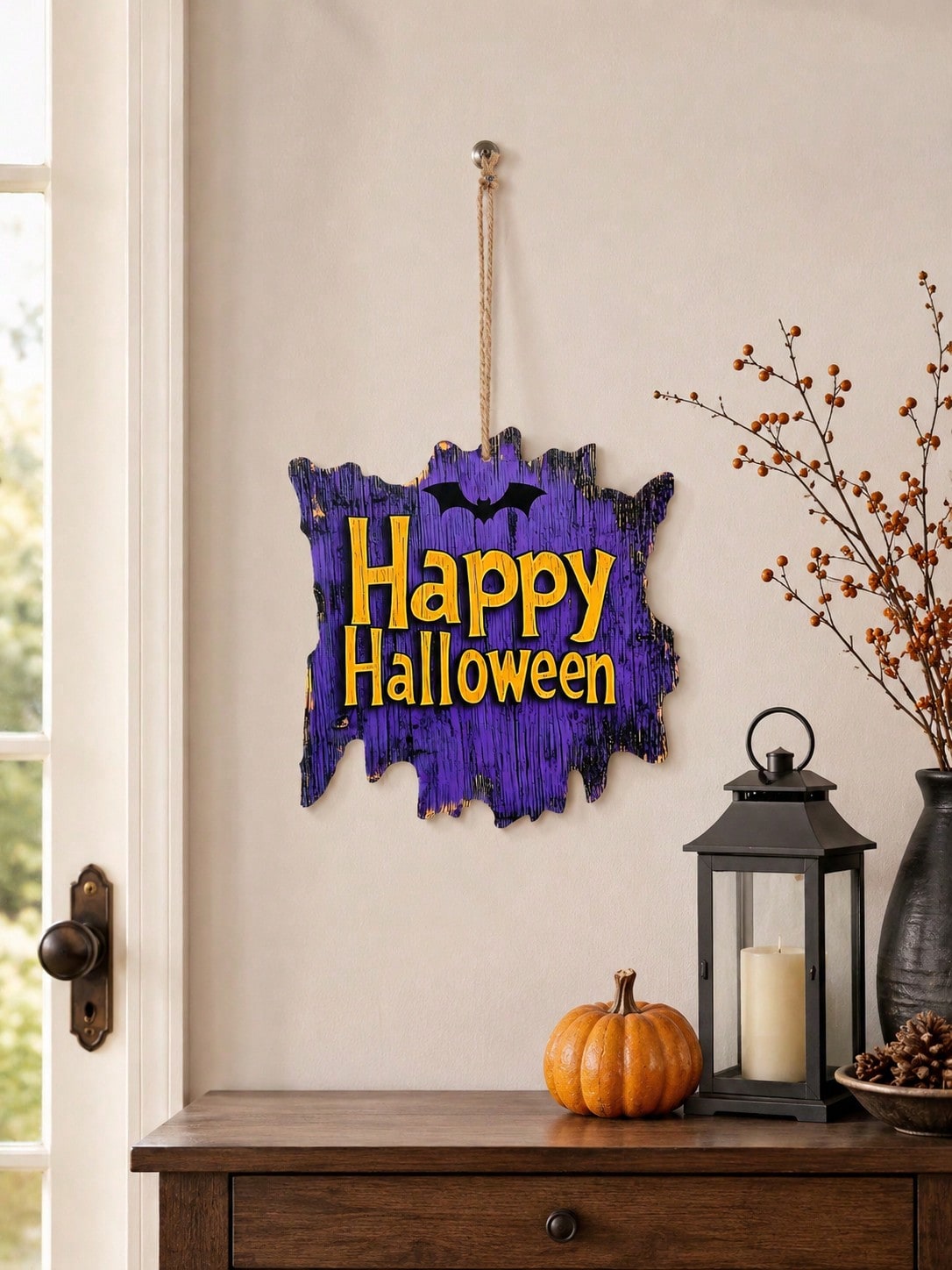 Happy Halloween bat hanging sign - photo 7
