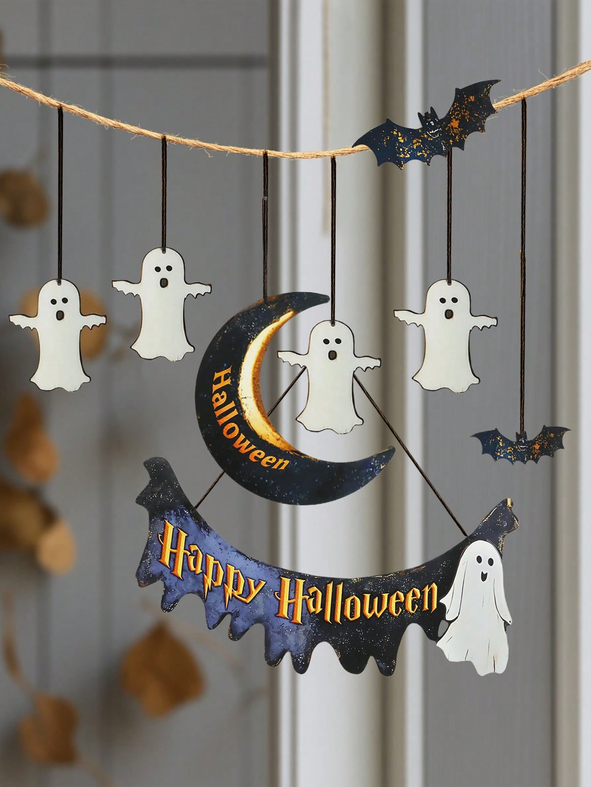 Happy Halloween moon banner ghost set - photo 8