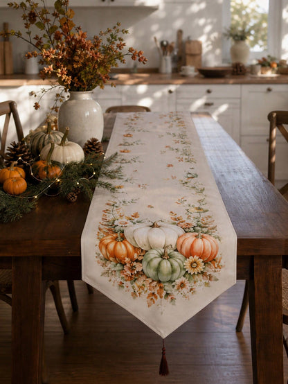 pumpkin wildflower table runner - photo 8