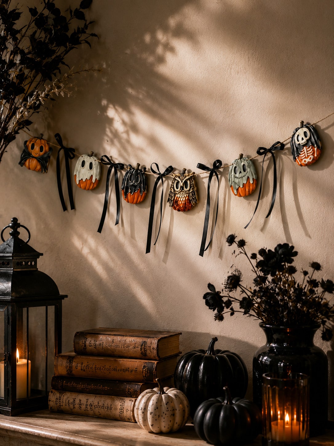 ghost owl skull Halloween garland - photo 7