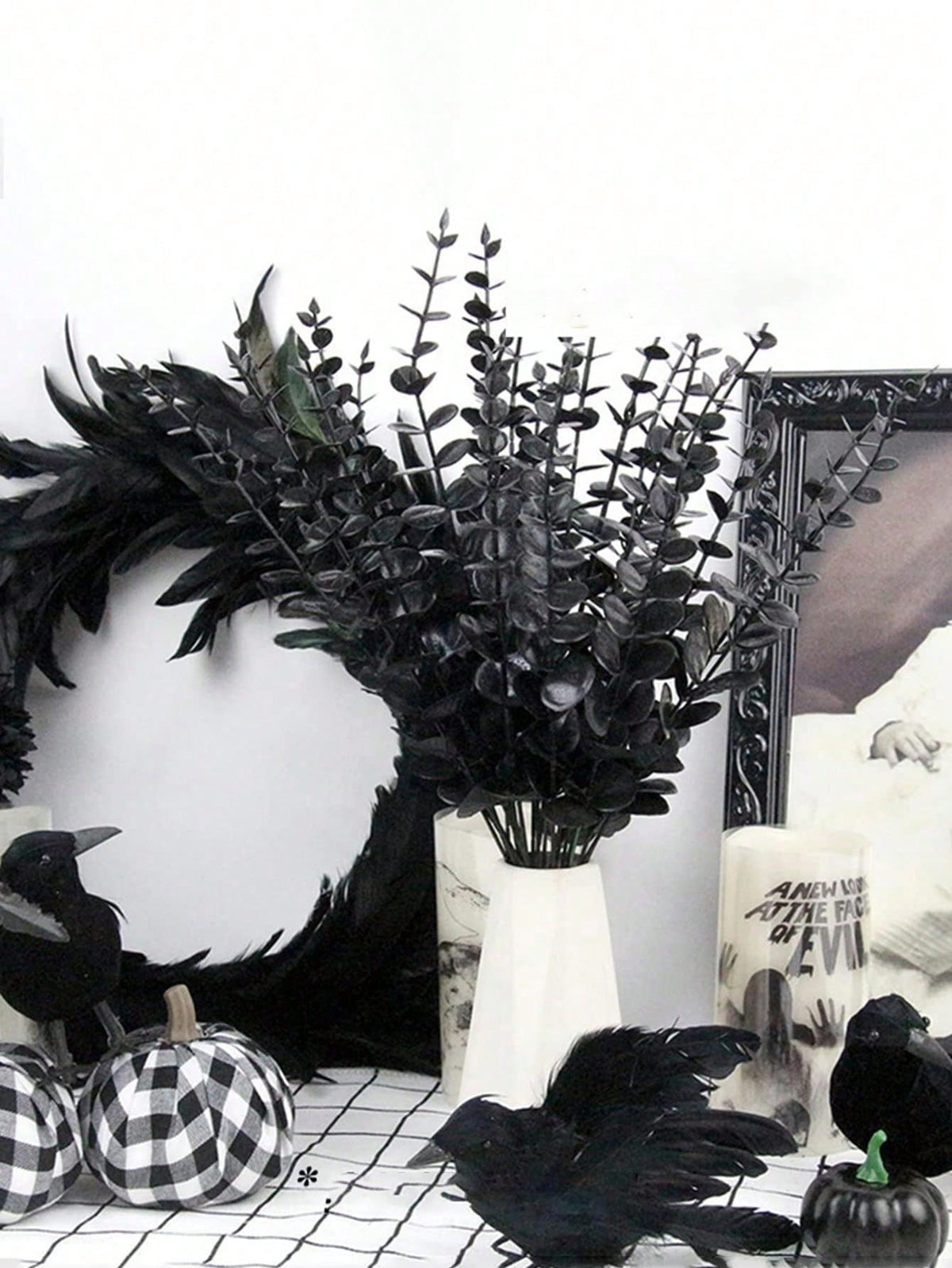 black artificial flower stems - photo 6