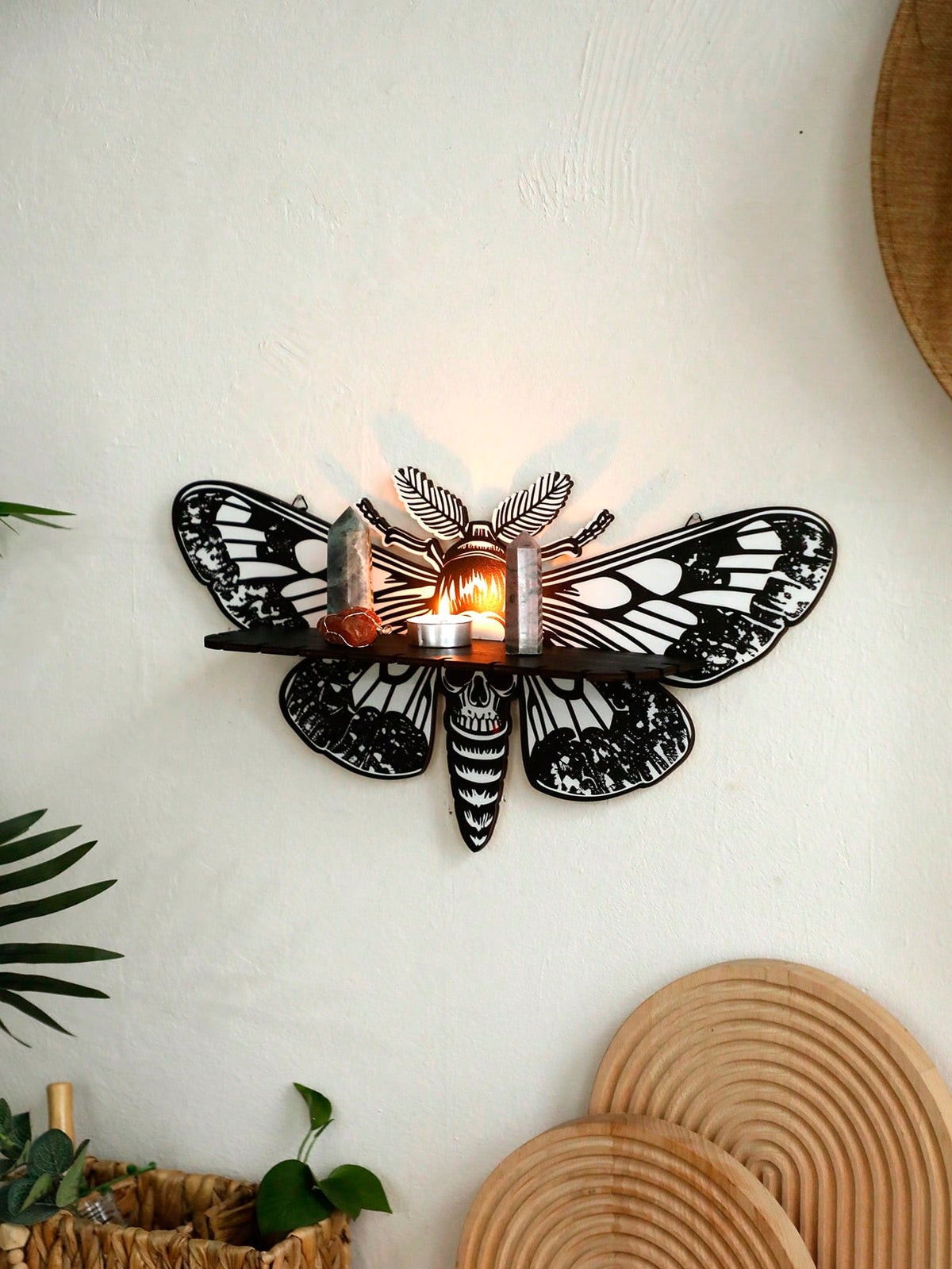 death's head moth wall shelf - Gray & White photo 7