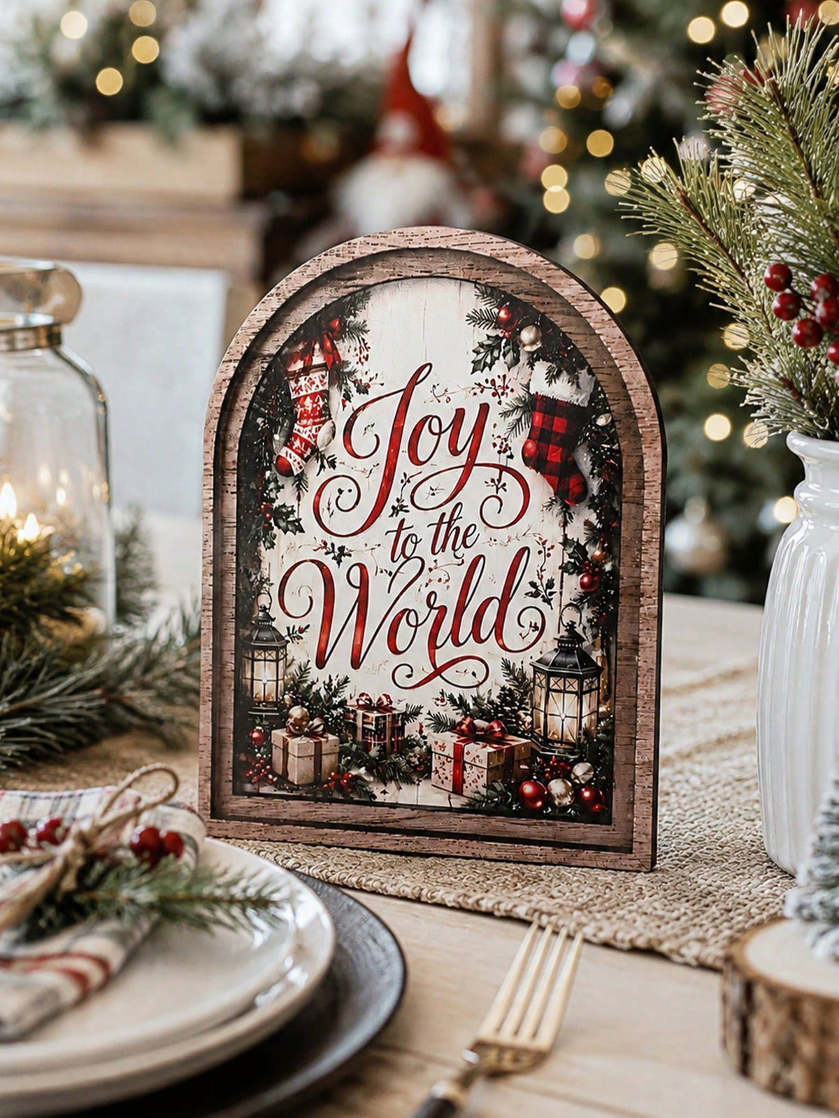 joy to the world arch tabletop sign - photo 8