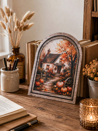 fall farmhouse arch tabletop sign - photo 8