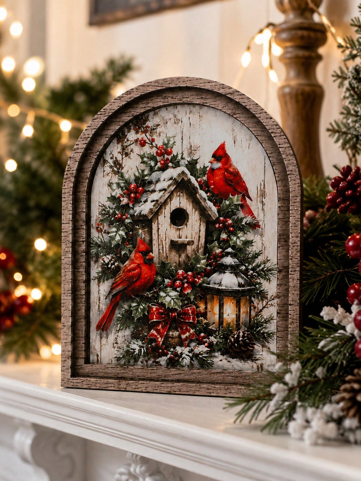 cardinal birdhouse winter arch sign - photo 8