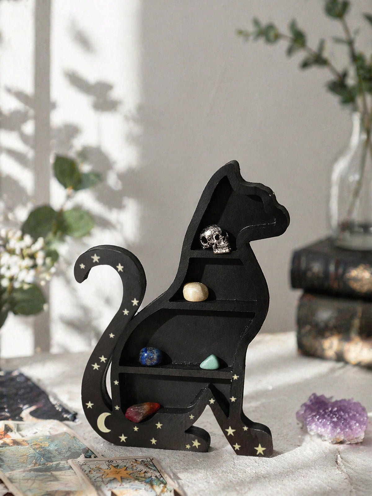 black cat crystal display shelf - photo 7