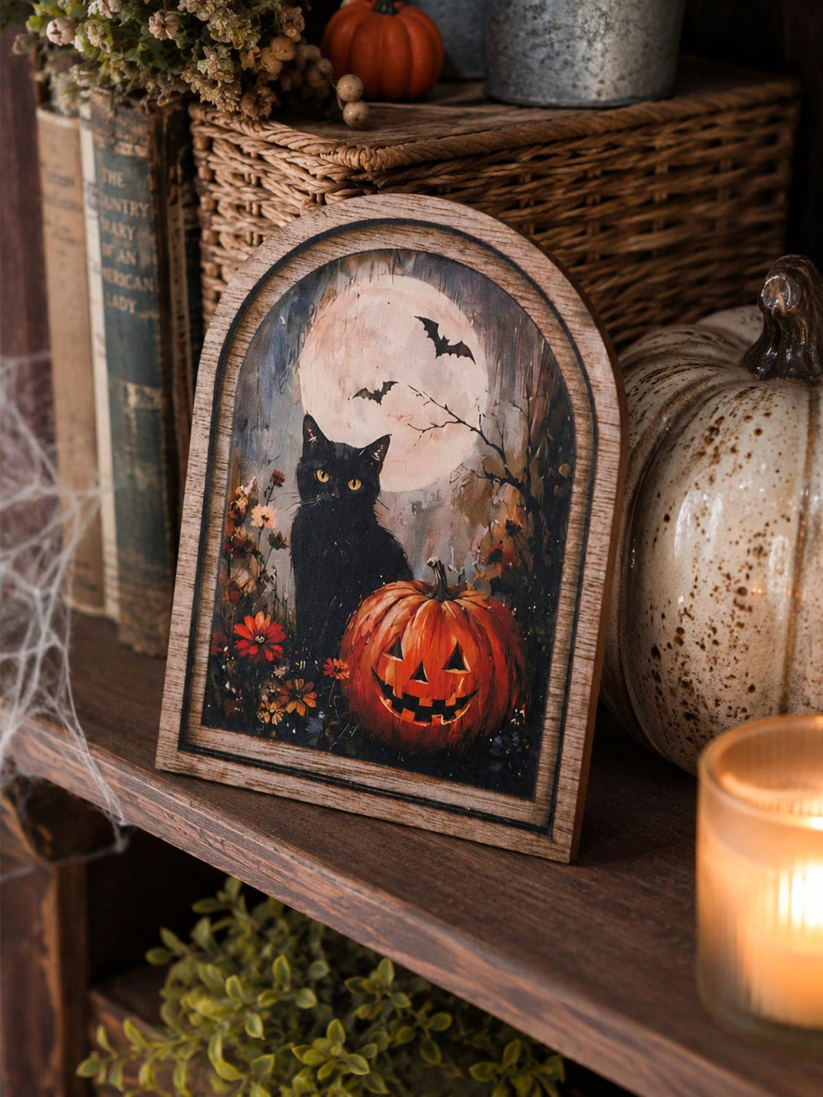 black cat jack-o-lantern arch sign - photo 7