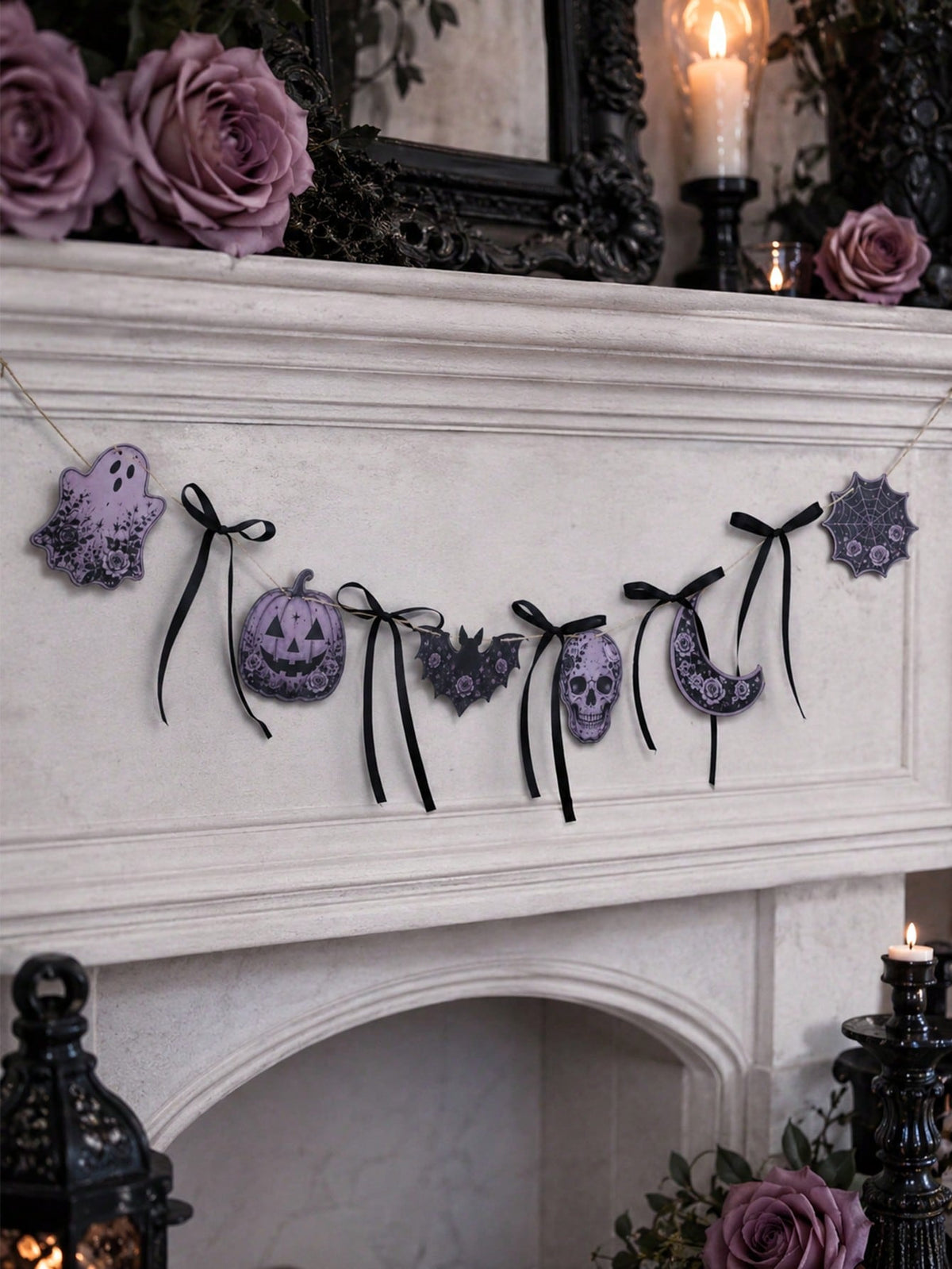 purple gothic Halloween garland - photo 7