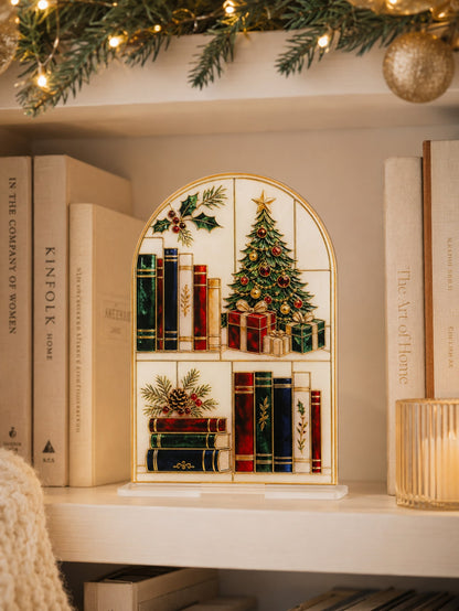 Christmas bookshelf scene plaque - photo 7