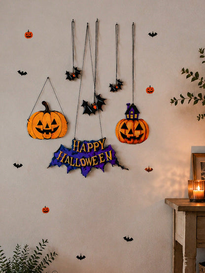 bat moon pumpkin Halloween door sign - photo 8