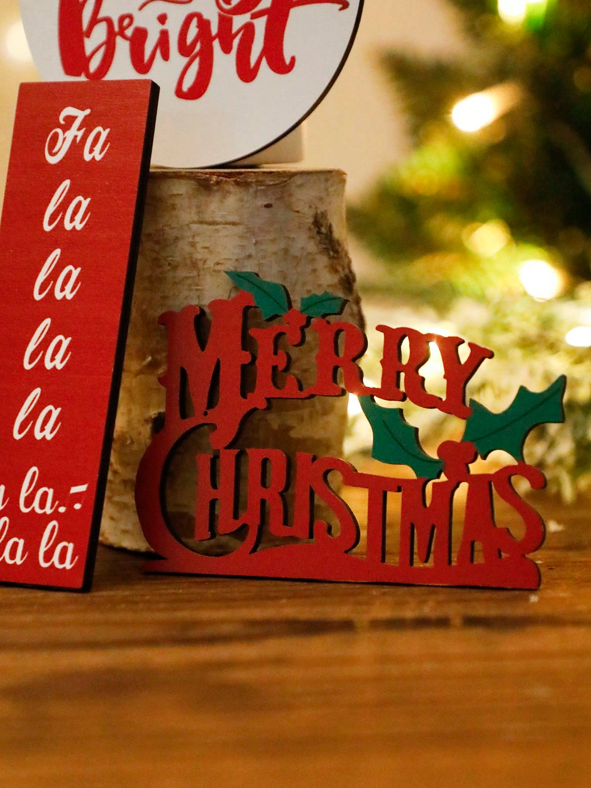red truck Christmas tabletop sign - photo 6