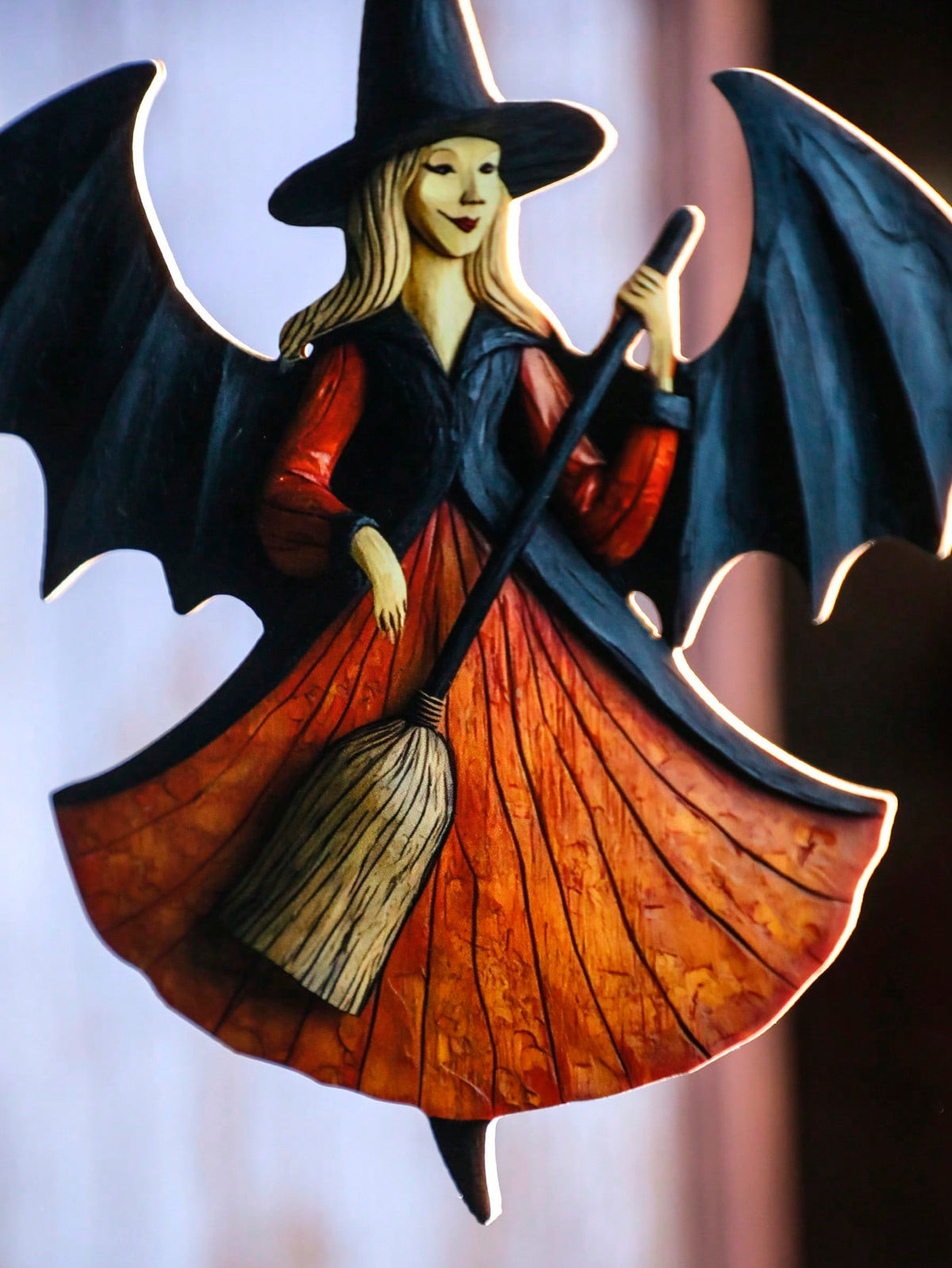 witch on broom hanging decor - photo 8